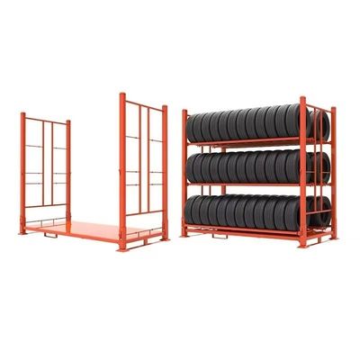 Steel Foldable Powder Coated Durable Tyre Rack For Q235 Material Industrial Warehouse