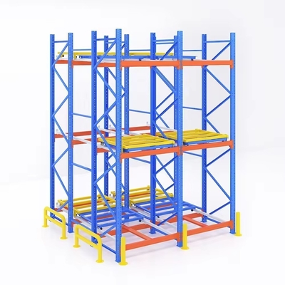Heavy Duty Push Back Pallet Racks Customized For Warehouse Storage