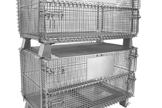 Stackable Welding Steel Wire Mesh Container with Forklift Pocket Easy to Transport