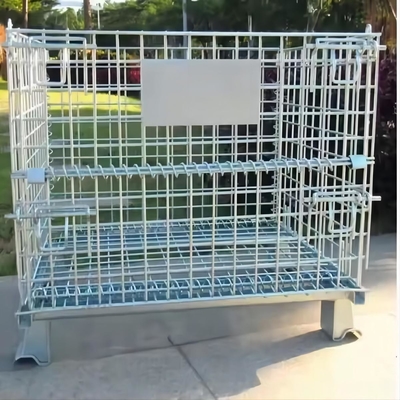 Steel Warehouse Logistic Trolley Wire Mesh Storage Cage for Flexible Material Storage