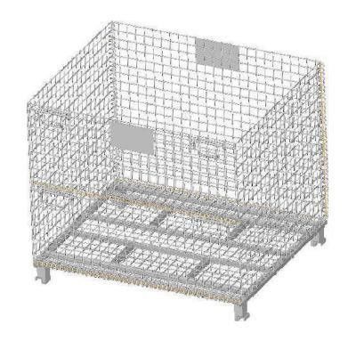Powder Coating Steel Industrial Wire Mesh Basket Medium Duty Crate Bin Box For Storage